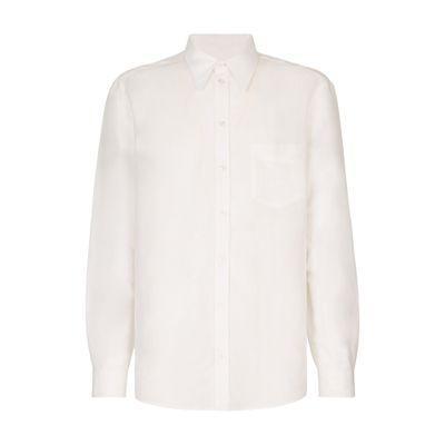 Martini Linen Blend Shirt With Dg Embroidery In White Product Image