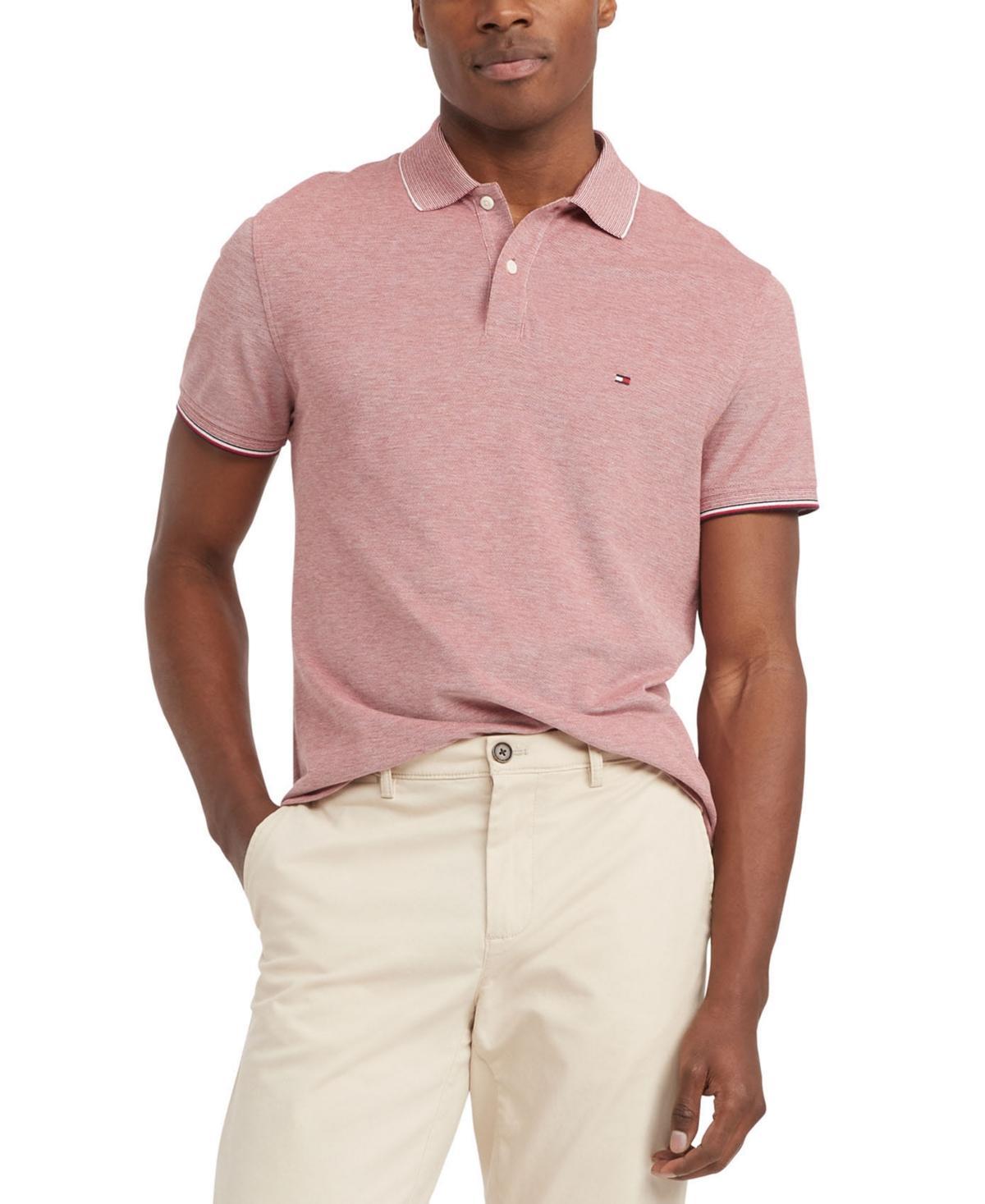 Tommy Hilfiger Mens Slim-Fit Mouline Oxford Polo Shirt Product Image