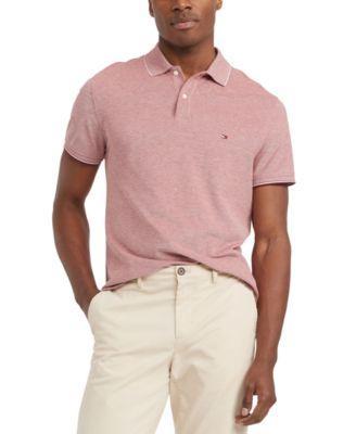 Tommy Hilfiger Mens Slim-Fit Mouline Oxford Polo Shirt Product Image