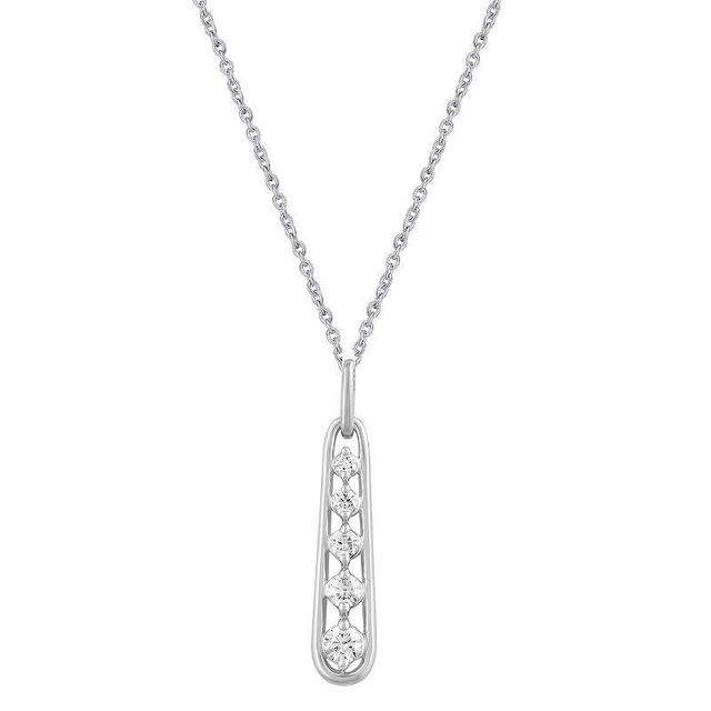 Royal Aura Sterling Silver 1/4 Carat T.W. Diamond Drop Pendant Necklace, Womens White Product Image