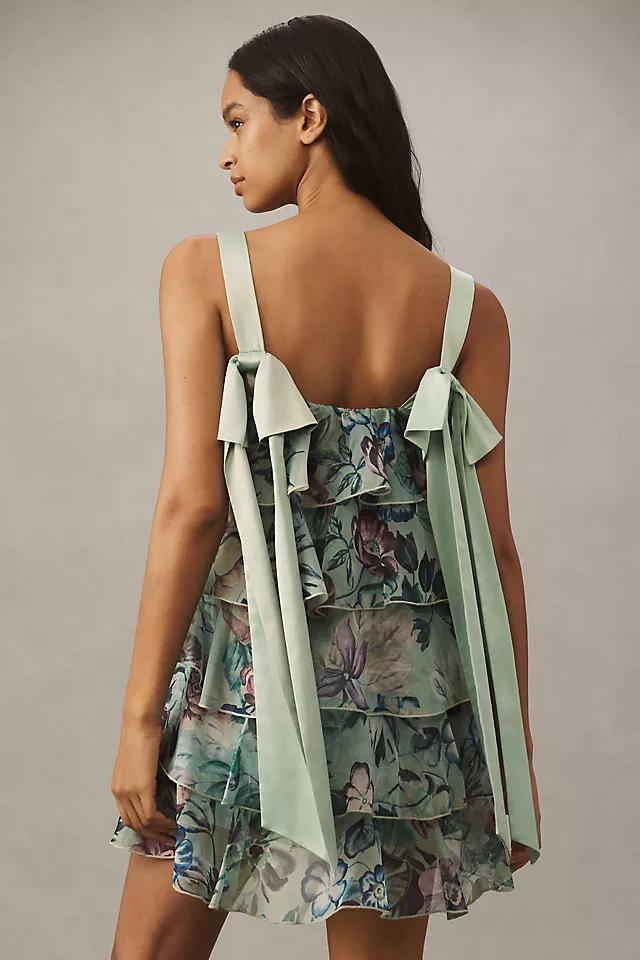 BHLDN Emme Bow-Strap Tiered Organza Mini Dress Product Image