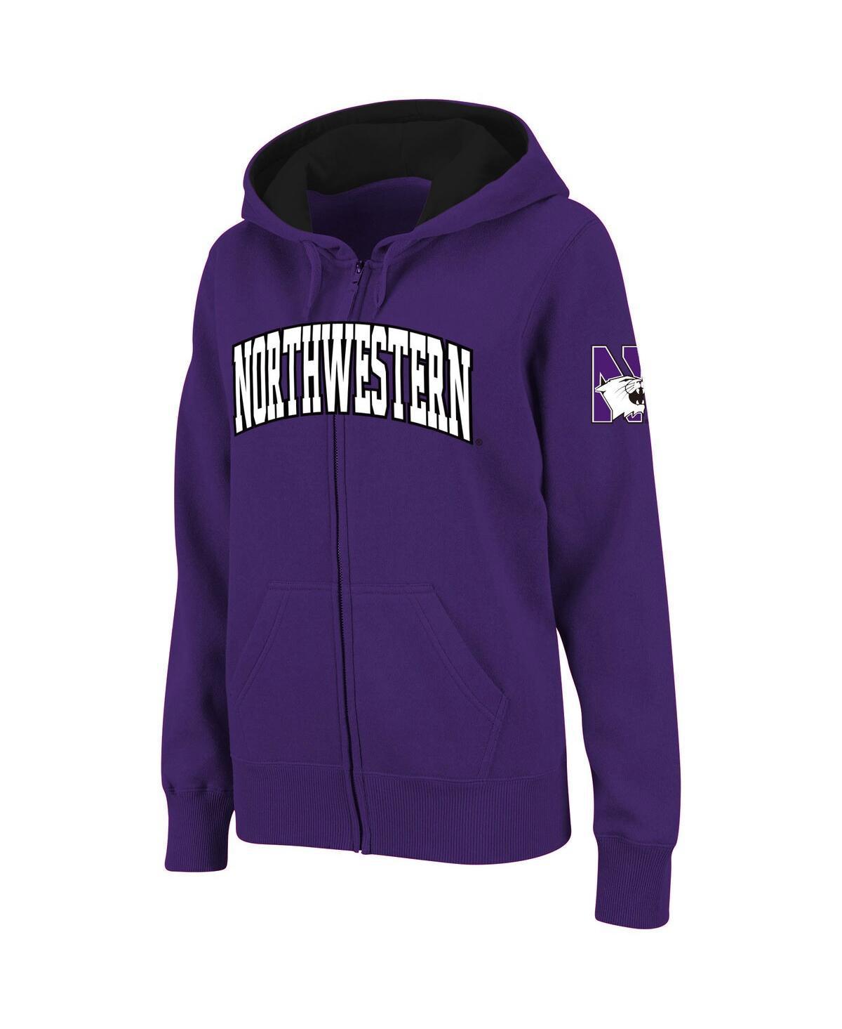 Womens Colosseum Purple Northwestern Wildcats Arched Name Full-Zip Hoodie Product Image