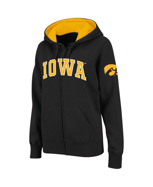 Womens Stadium Athletic Black Iowa Hawkeyes Arched Name Full-Zip Hoodie Product Image