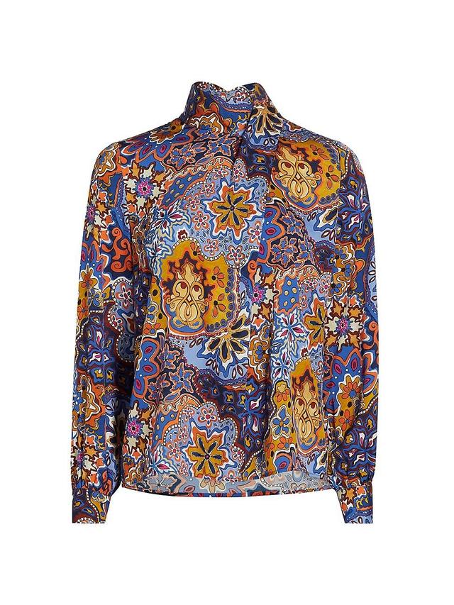 Womens The Jaden Paisley Silk Blouse Product Image