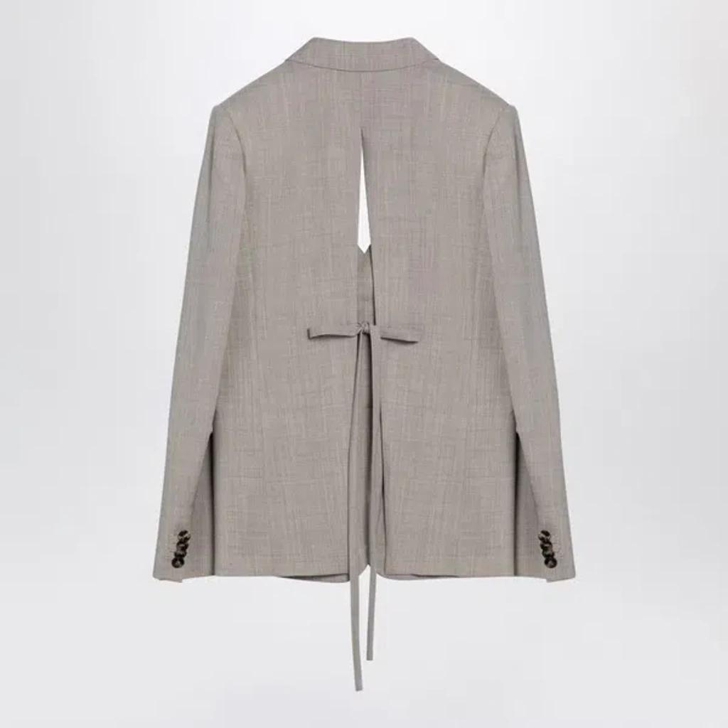 LOEWE Beige Melange Single-breasted Jacket In Wool Women In Cream Product Image