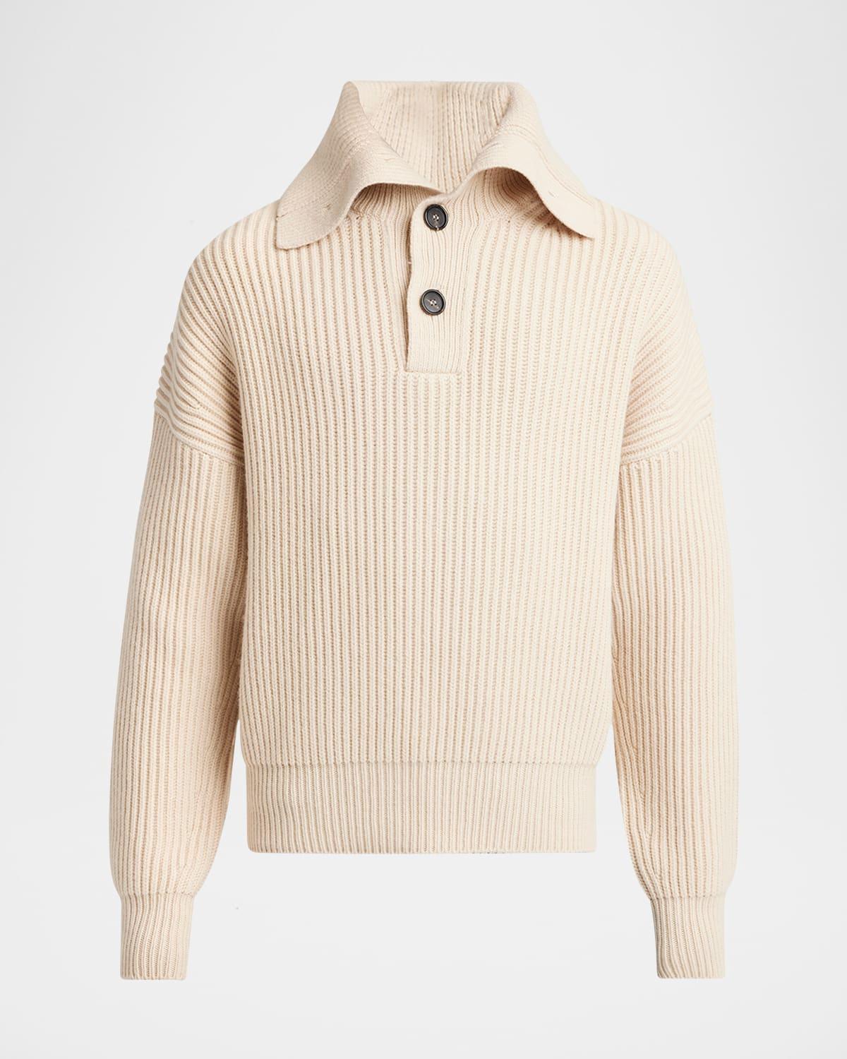 Mens Ribbed Wool-Cashmere Sweater Product Image