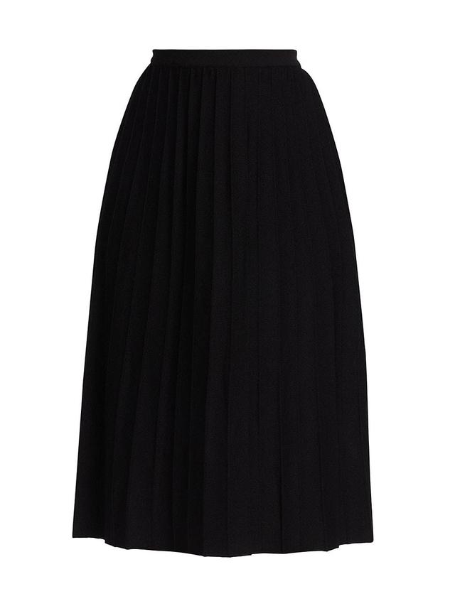 Womens Pleated Knit Midi-Skirt Product Image