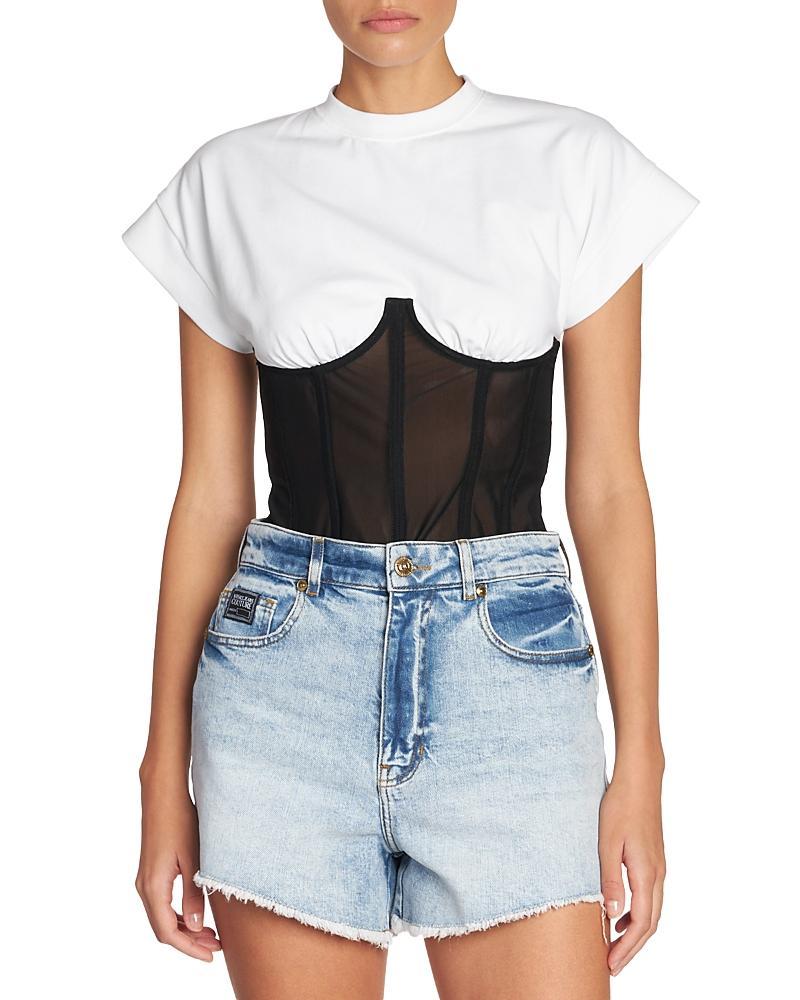 Womens Stretch Cotton Corset Tee Product Image