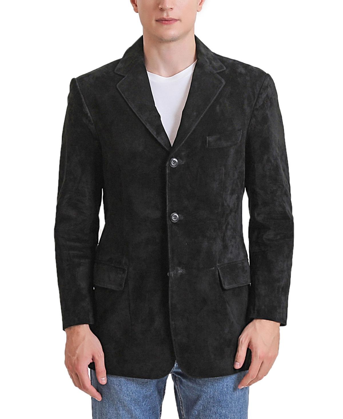 Bgsd Men Robert Three-Button Suede Leather Blazer Product Image