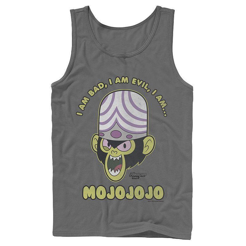 Mens Cartoon Network Mojo Intro I Am Bad, I Am Evil, I Am... MOJOJOJO Tank Top Grey Product Image