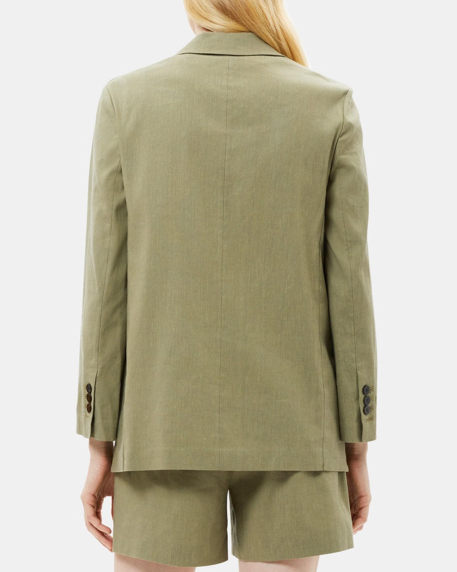 Double-Breasted Jacket in Linen Blend Mélange Product Image