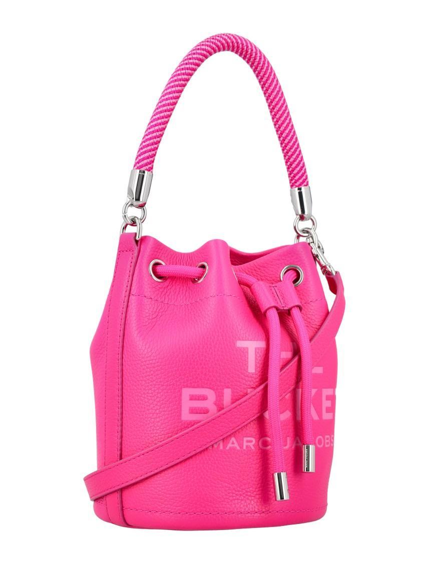 MARC JACOBS Logo Embossed Bucket Bag In Pink Product Image