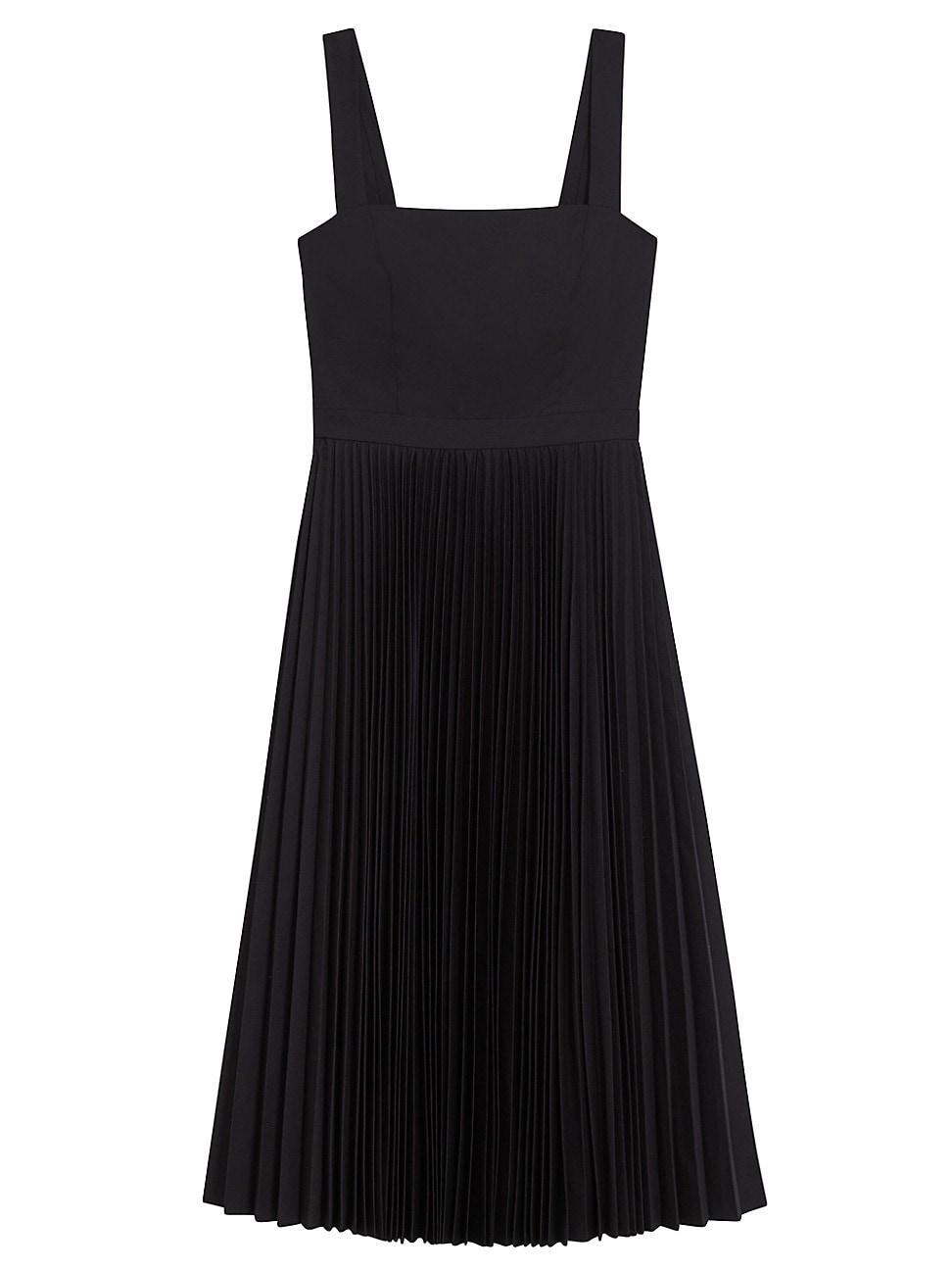 Womens Pleated Sleeveless Midi-Dress Product Image