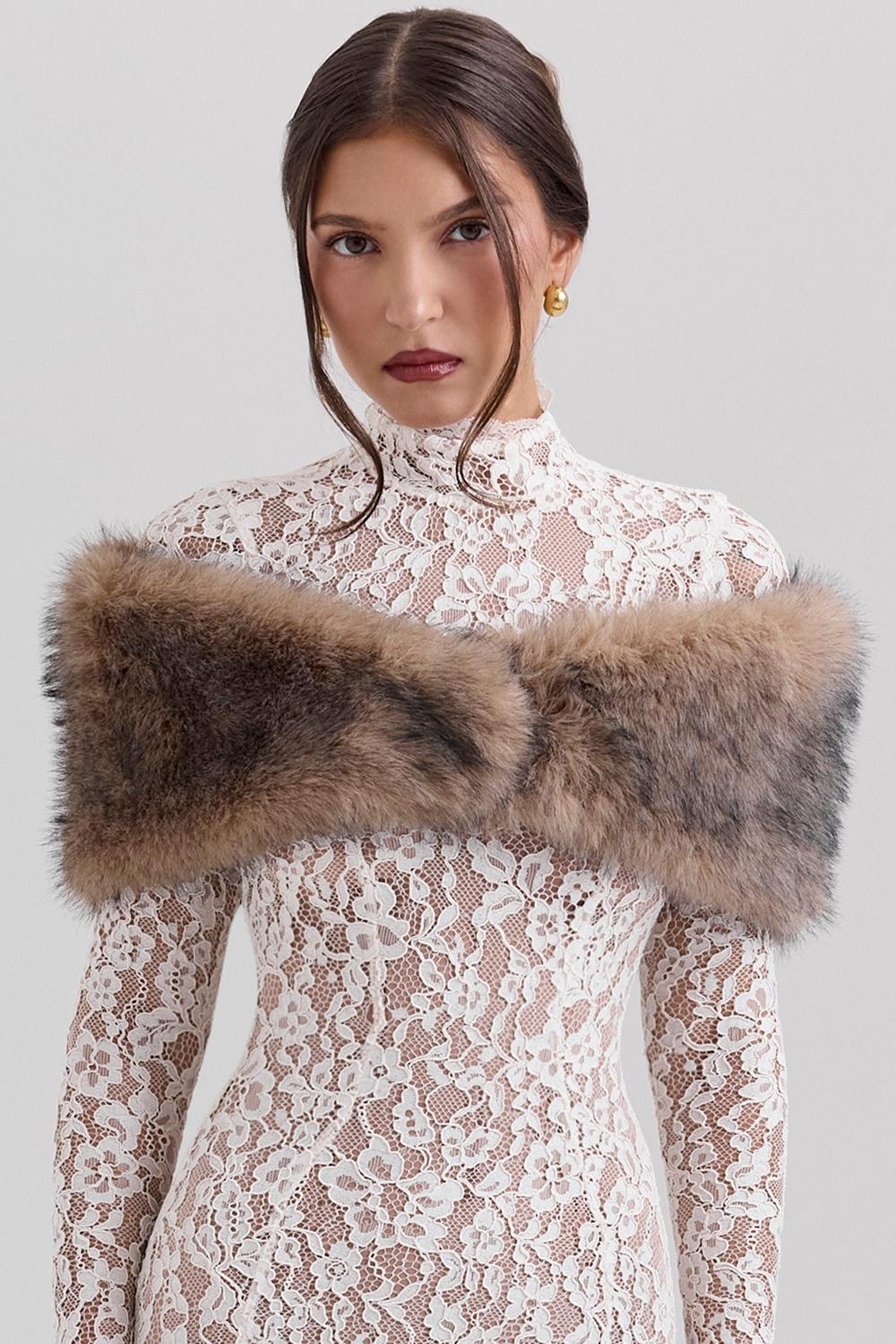 Ashly Faux Fox Fur Shawl Product Image