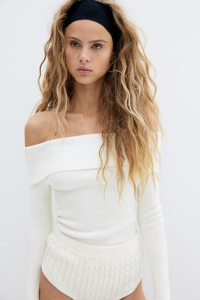 Rib-knit Off-the-shoulder Top Product Image