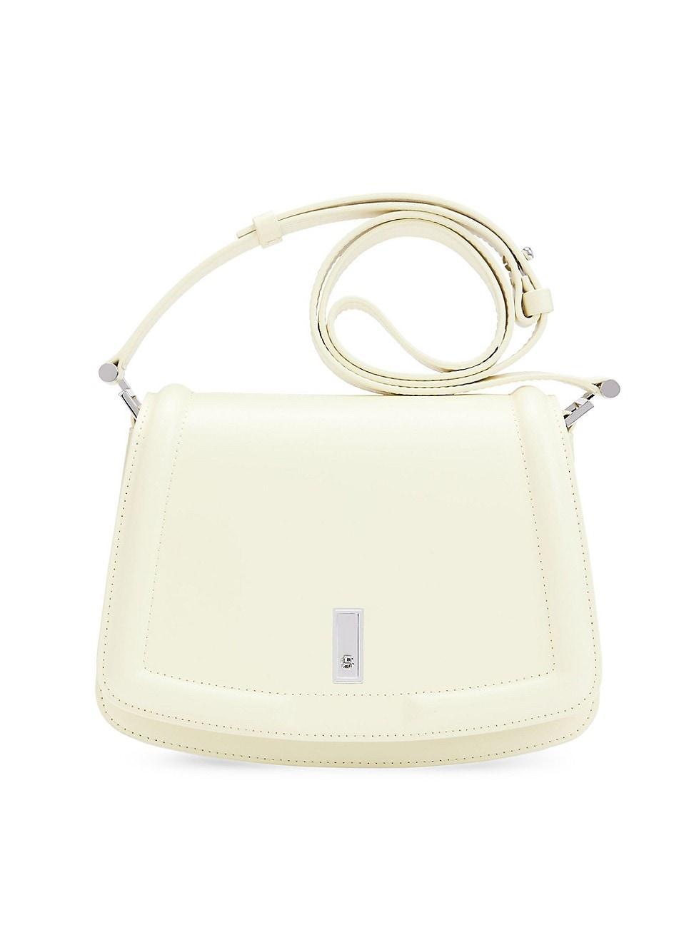 Womens Leather Saddle Bag with Signature Hardware Product Image