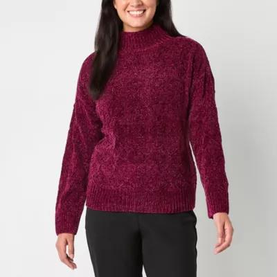 Liz Claiborne Womens Mock Neck Long Sleeve Pullover Sweater Product Image