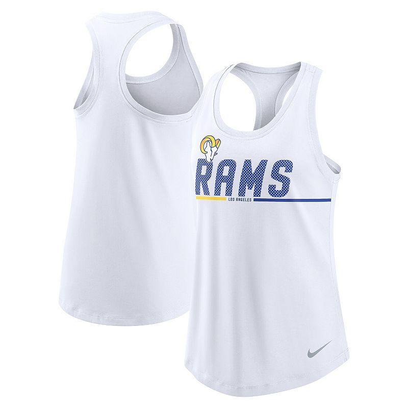 Womens Nike White Los Angeles Rams Team Name City Tri-Blend Racerback Tank Top Product Image