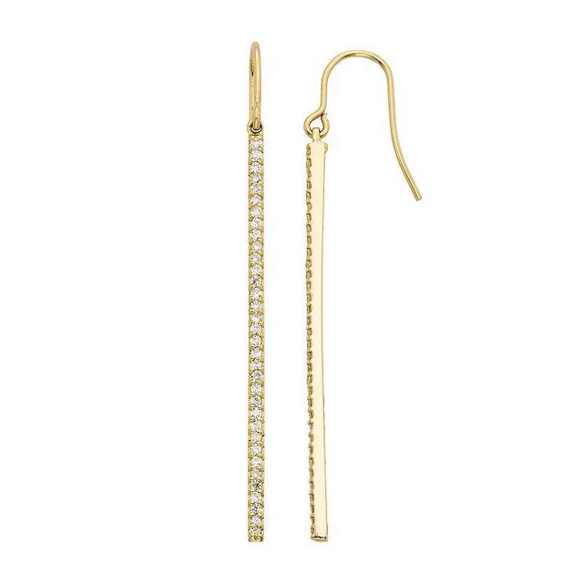 1 Carat T.W. Diamond 14k Gold Stick Drop Earrings, Womens, White Product Image