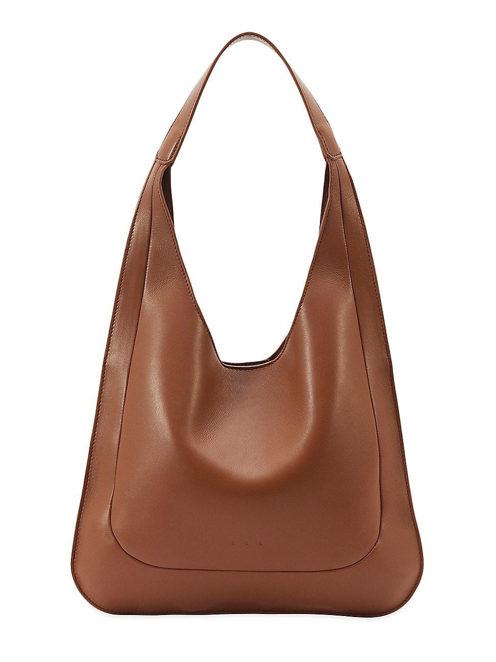 Womens Midi Leather Hobo Bag Product Image