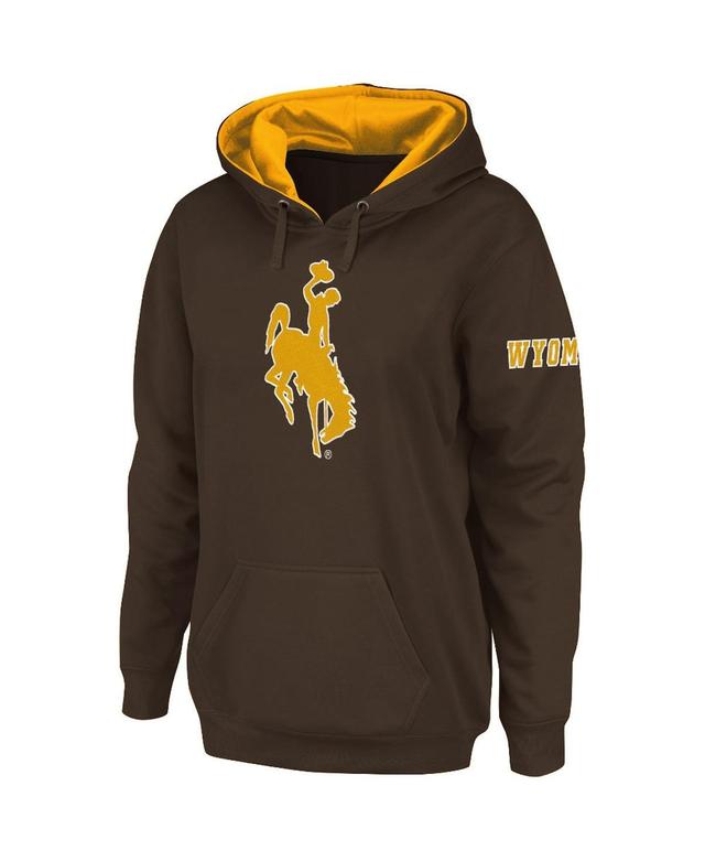 Womens Stadium Athletic Brown Wyoming Cowboys Big Logo Pullover Hoodie Product Image