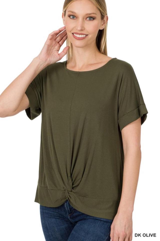 Crepe Knot Front Top Female Product Image