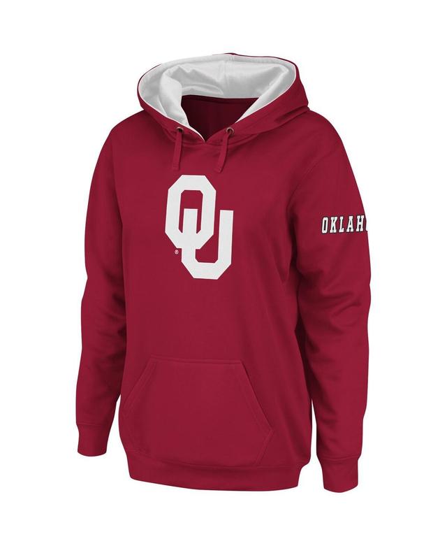 Womens Stadium Athletic Crimson Oklahoma Sooners Big Logo Pullover Hoodie Product Image