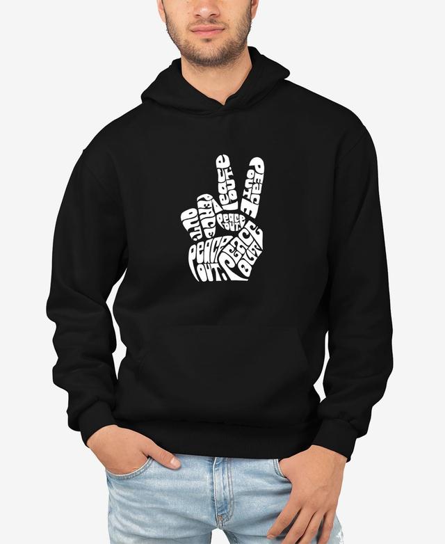 Mens Word Art Peace Out Hooded Sweatshirt Product Image