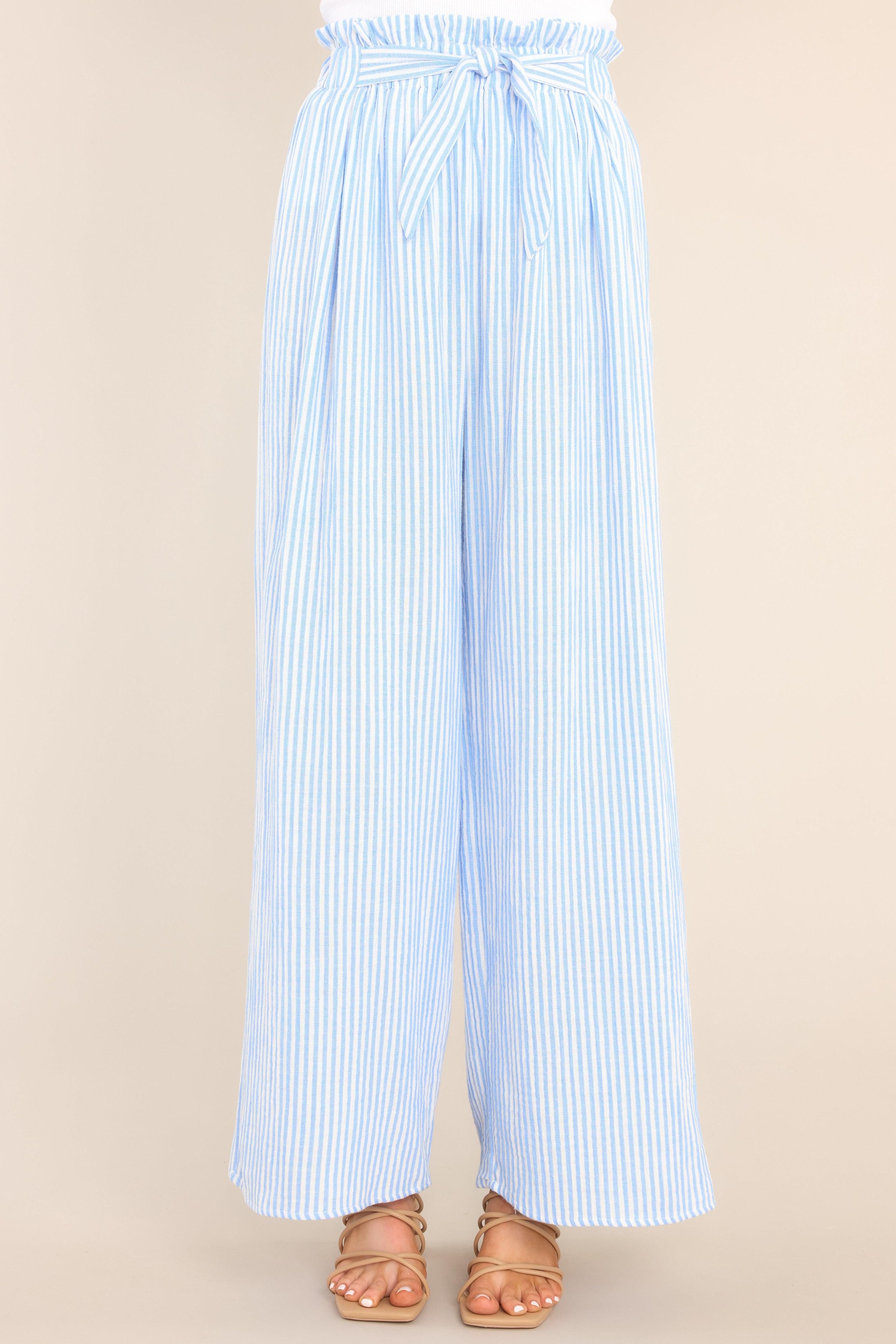 Don’t Call it a Comeback Blue & White Striped Pants Product Image