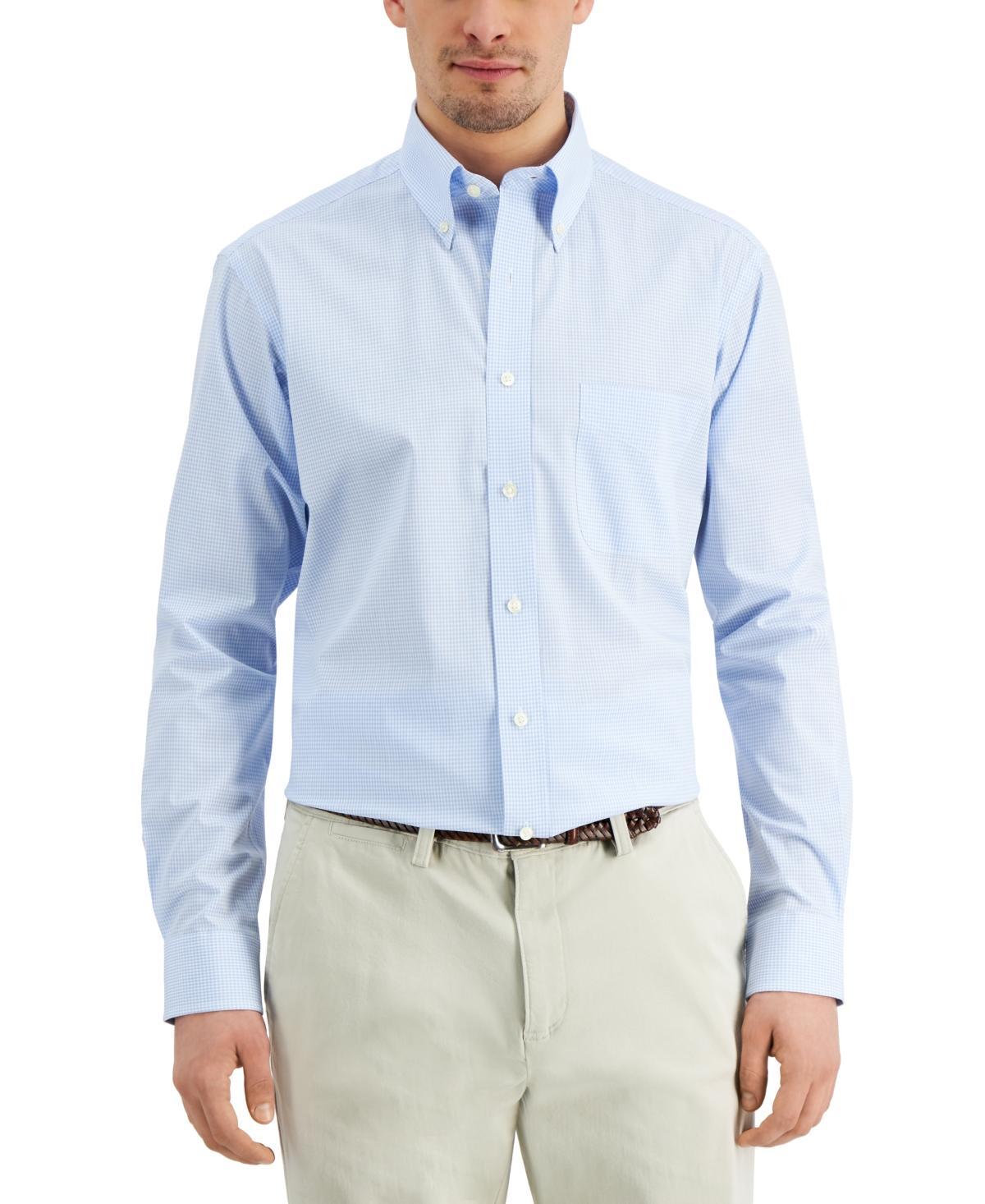 Club Room Mens Regular Fit Mini Gingham Dress Shirt, Created for Macys Product Image