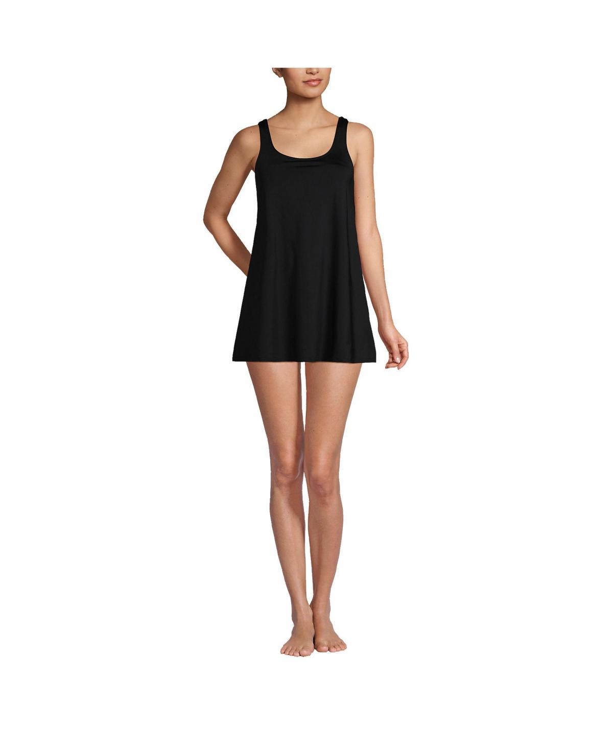 Lands End Womens Scoop Neck Mini Swim Dress One Piece Swimsuit Product Image