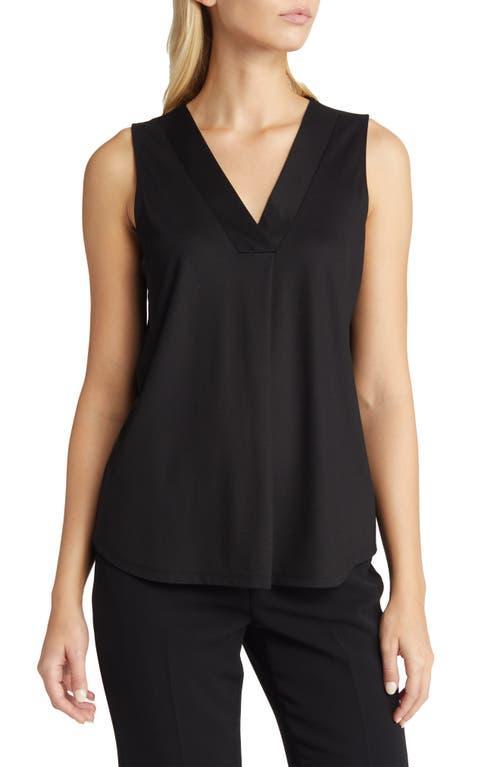 Anne Klein Womens Sleeveless Pleat-Front V-Neck Top Product Image