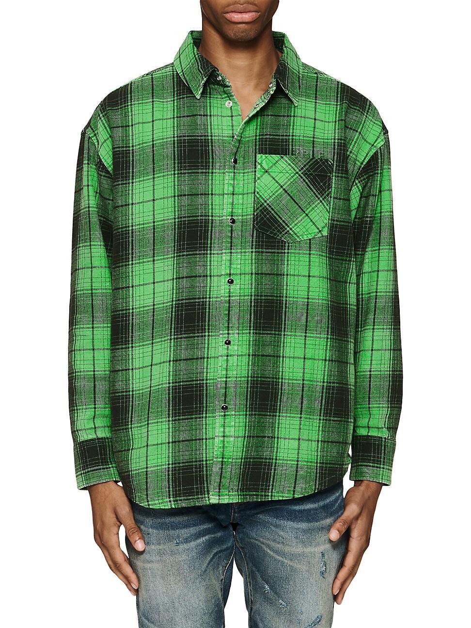 Mens Wordmark Plaid Cotton Western Shirt Product Image