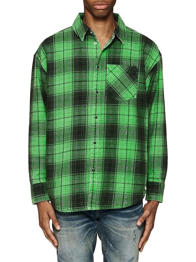 Mens Wordmark Plaid Cotton Western Shirt Product Image