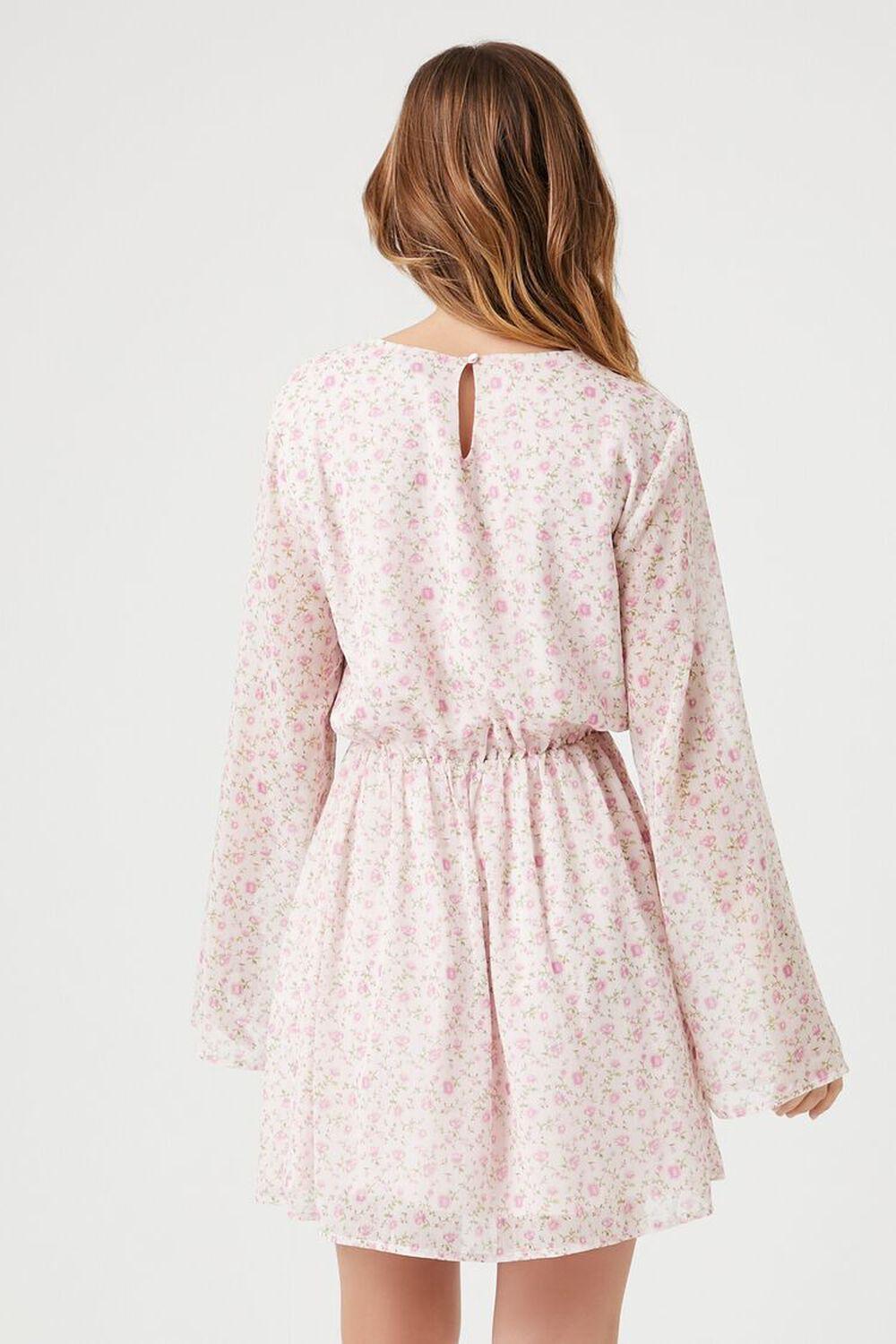 Chiffon Floral Bell-Sleeve Dress | Forever 21 Product Image