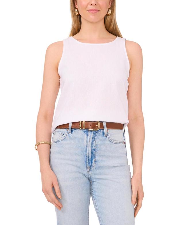 Vince Camuto Womens Linen-Blend Crewneck Sleeveless Tank Top Product Image