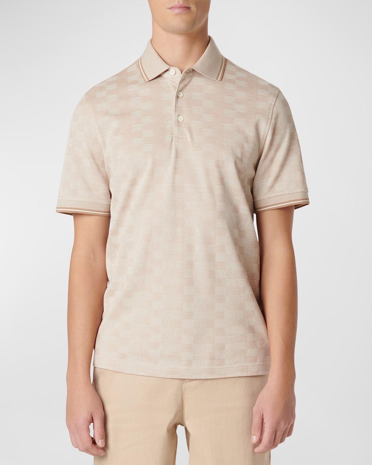 Bugatchi Checkerboard Pattern Piqu Polo Product Image