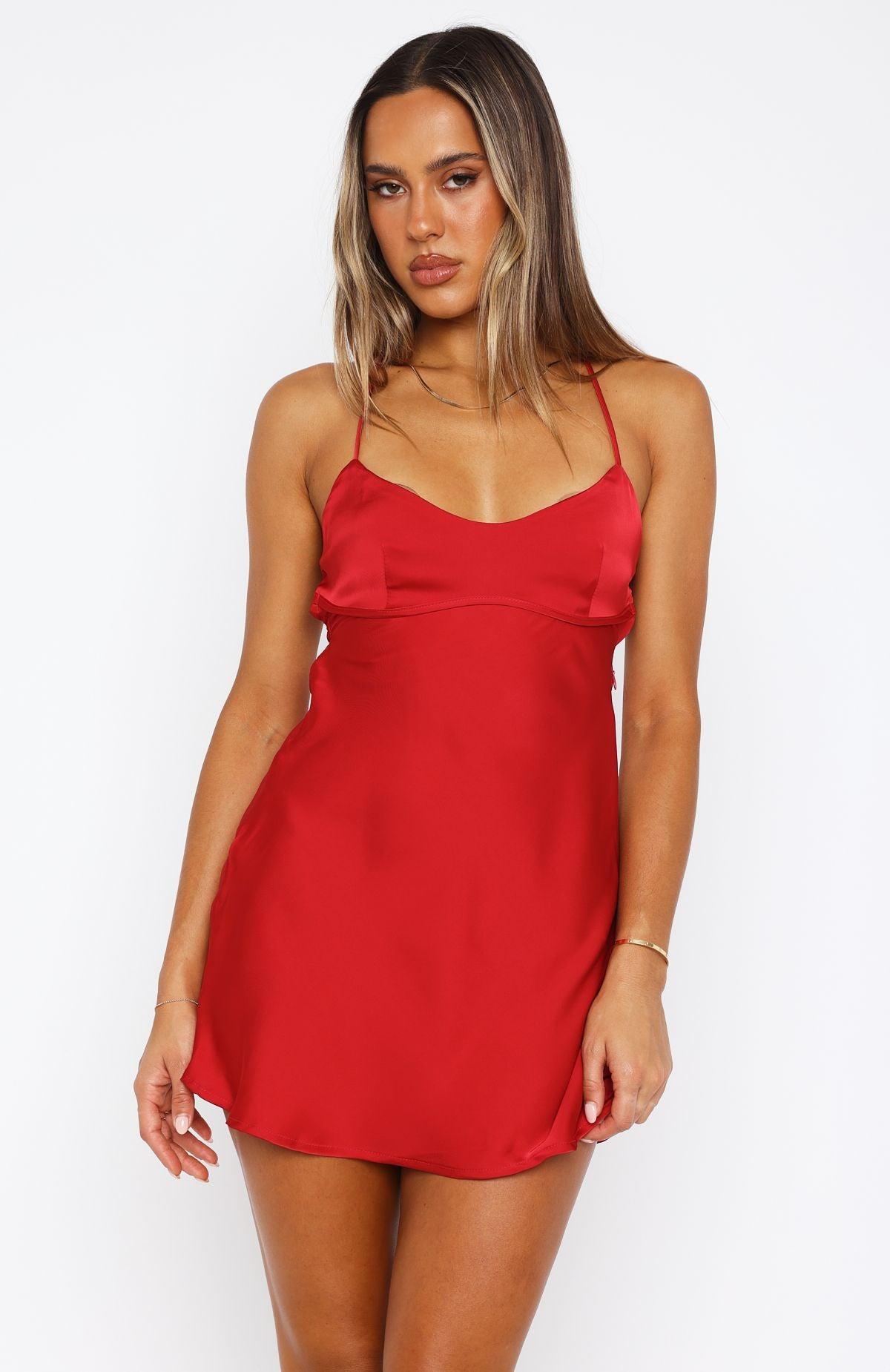 Call Me When You Want Mini Dress Ruby Red Product Image