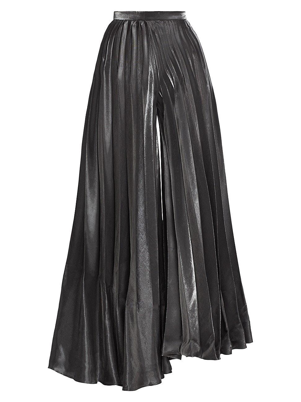 Womens Metallic Pleated Pants Product Image