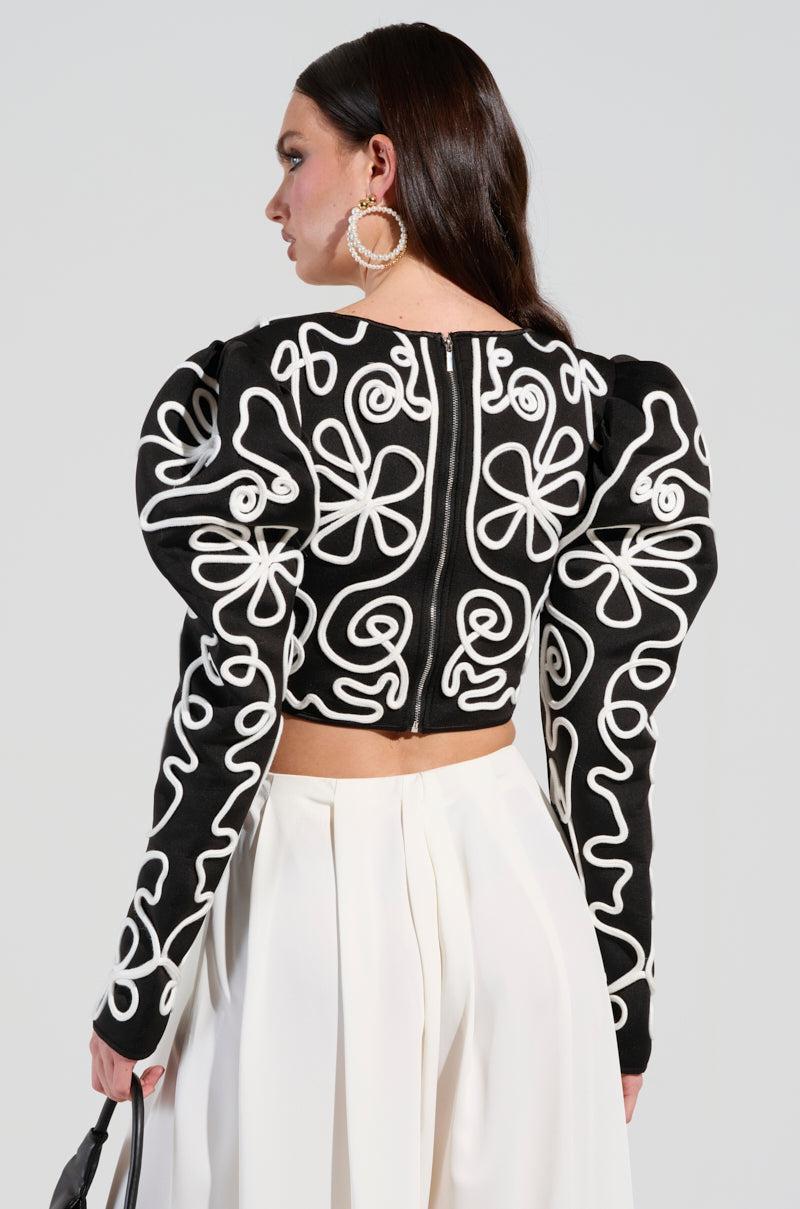 BLURRED LINES LONG SLEEVE BLOUSE Product Image