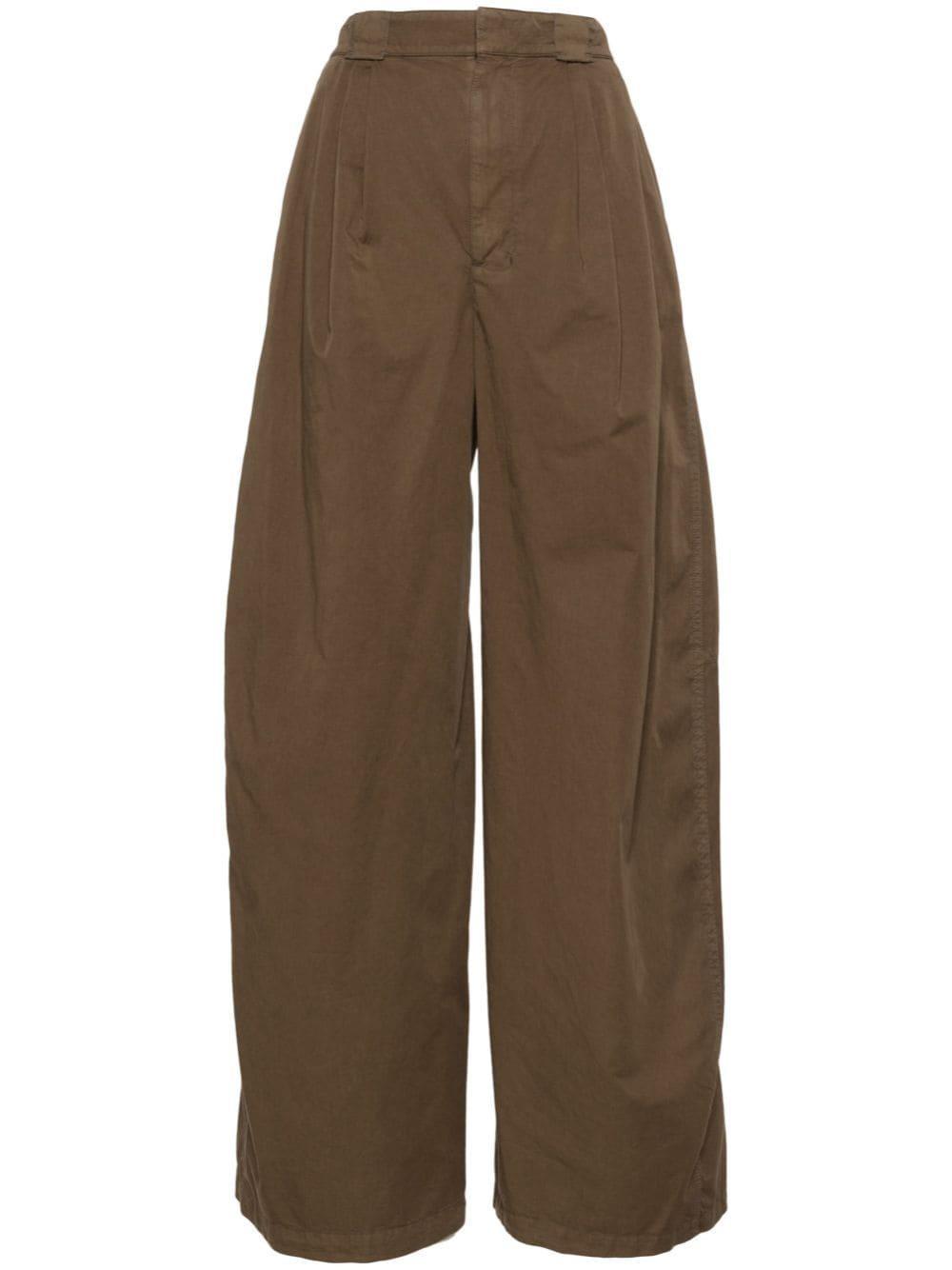 pleat-detailing wide-leg trousers Product Image