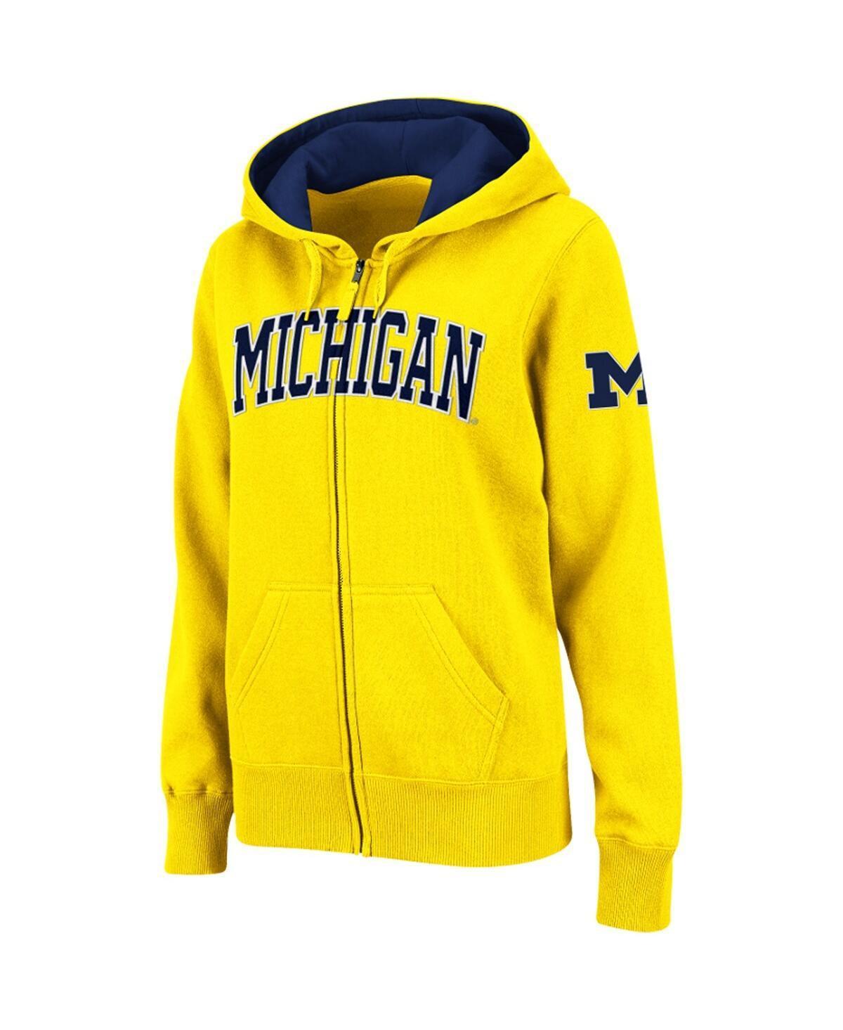 Womens Stadium Athletic Michigan Wolverines Arched Name Full-Zip Hoodie Product Image