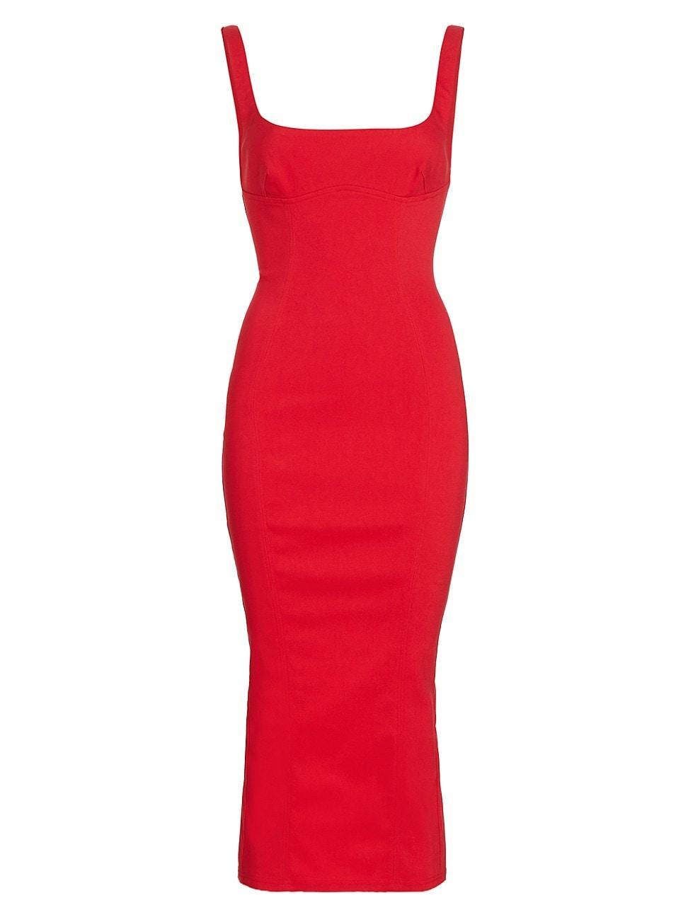 Womens Anthia Seamed Body-Con Midi-Dress product image