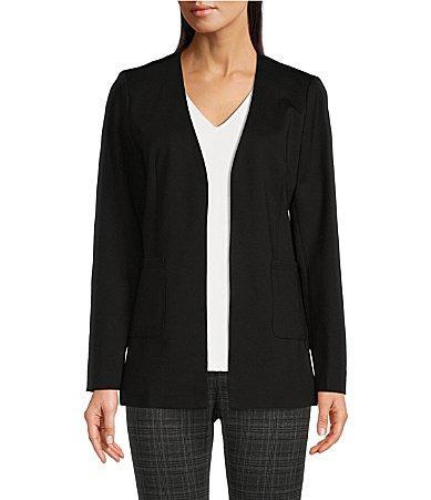 Calvin Klein Womens Ponte Open Front Jacket - Black Product Image