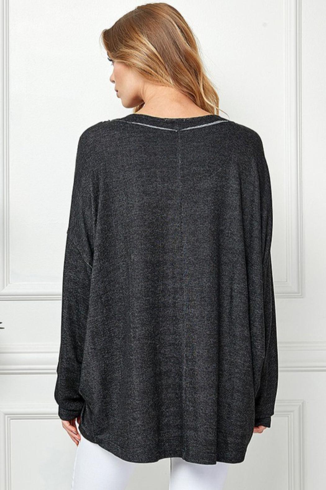 Oversized V Neck Top Female Product Image