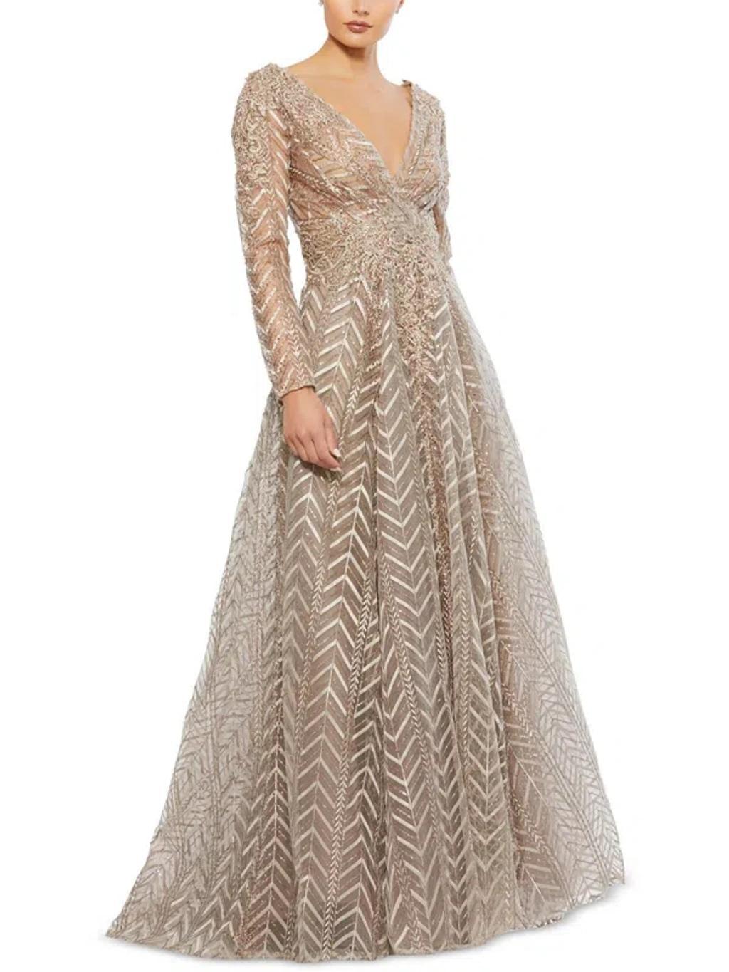 Womens Sequined Evening Dress In Grey product image