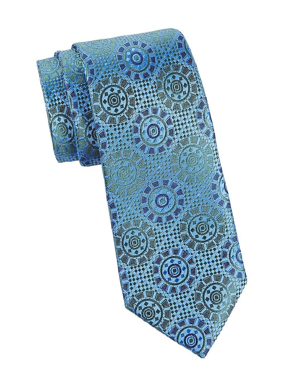 Mens Medallion Woven Silk Tie Product Image