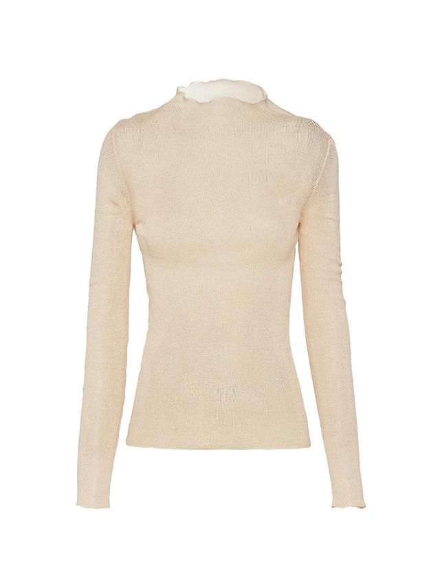 Womens Cotton Mockneck Sweater Product Image