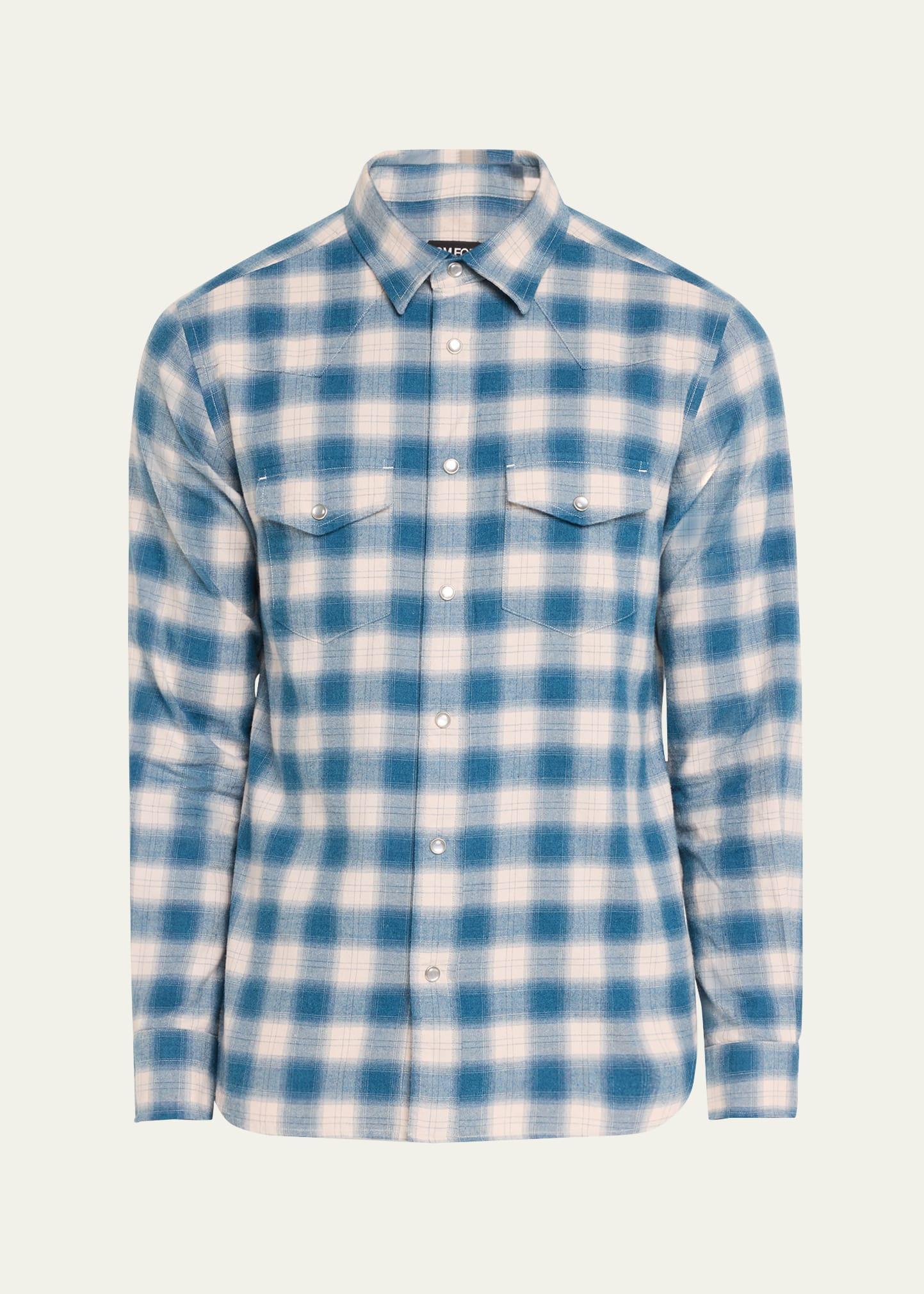 Mens Cotton Soft Check Western Shirt Product Image