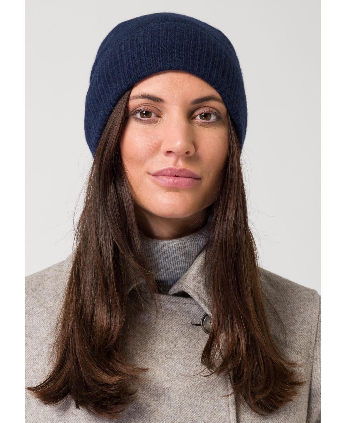 Style Republic 100% Pure Cashmere Womens Ribbed Cuff Beanie Product Image